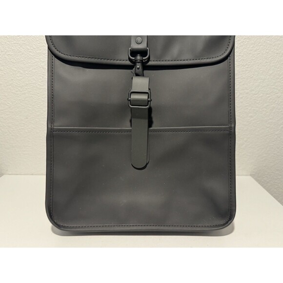 RAINS Slim Laptop Backpack Black Qualtrics Waterproof Rubber Work Commuter - Picture 5 of 10